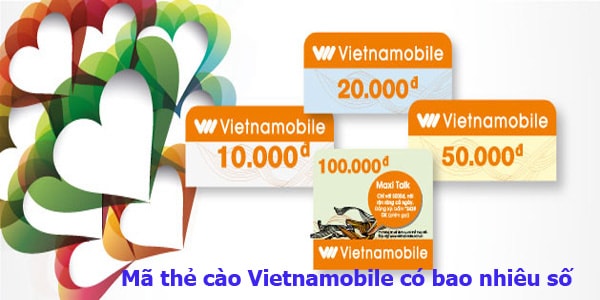 Thẻ cào Vietnamobile có bao nhiêu số